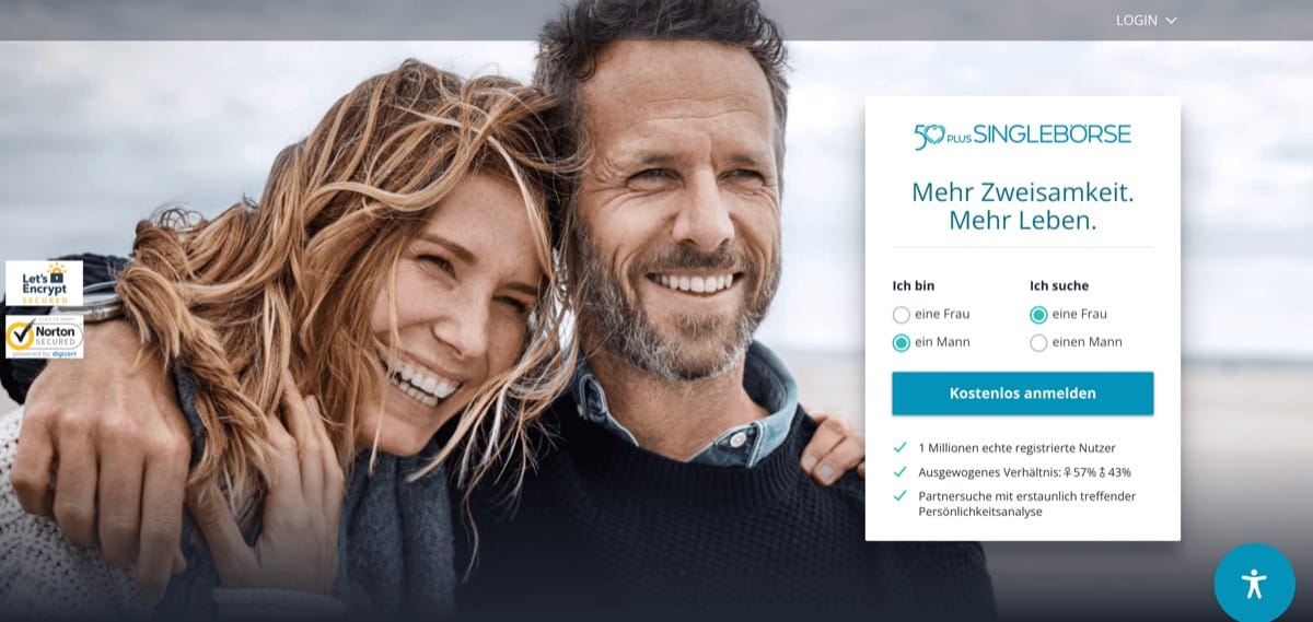 50plus-Singlebörse Startseite
